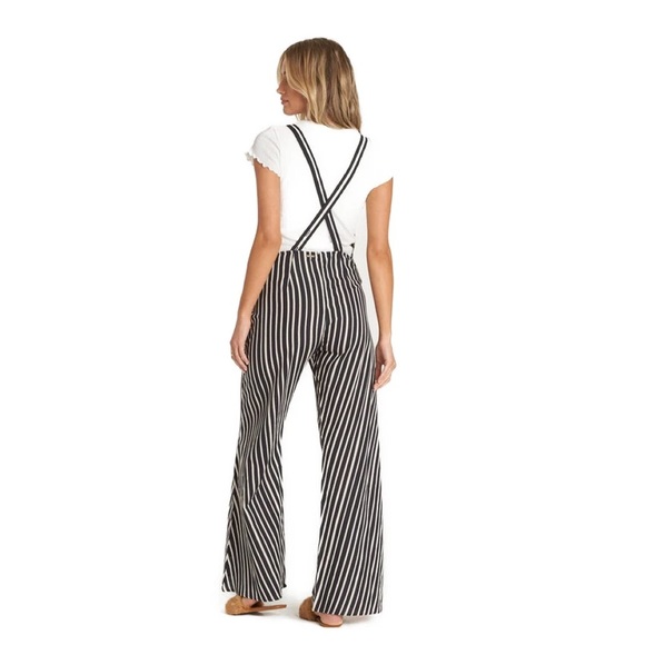 Billabong Black and White Striped Wide-Leg Jumpsuit - Picture 4 of 4